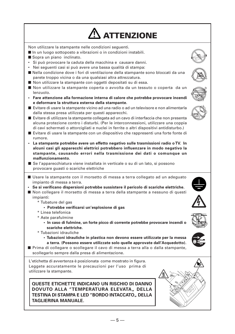 Attenzione | CITIZEN CT-S281 User Manual | Page 92 / 144