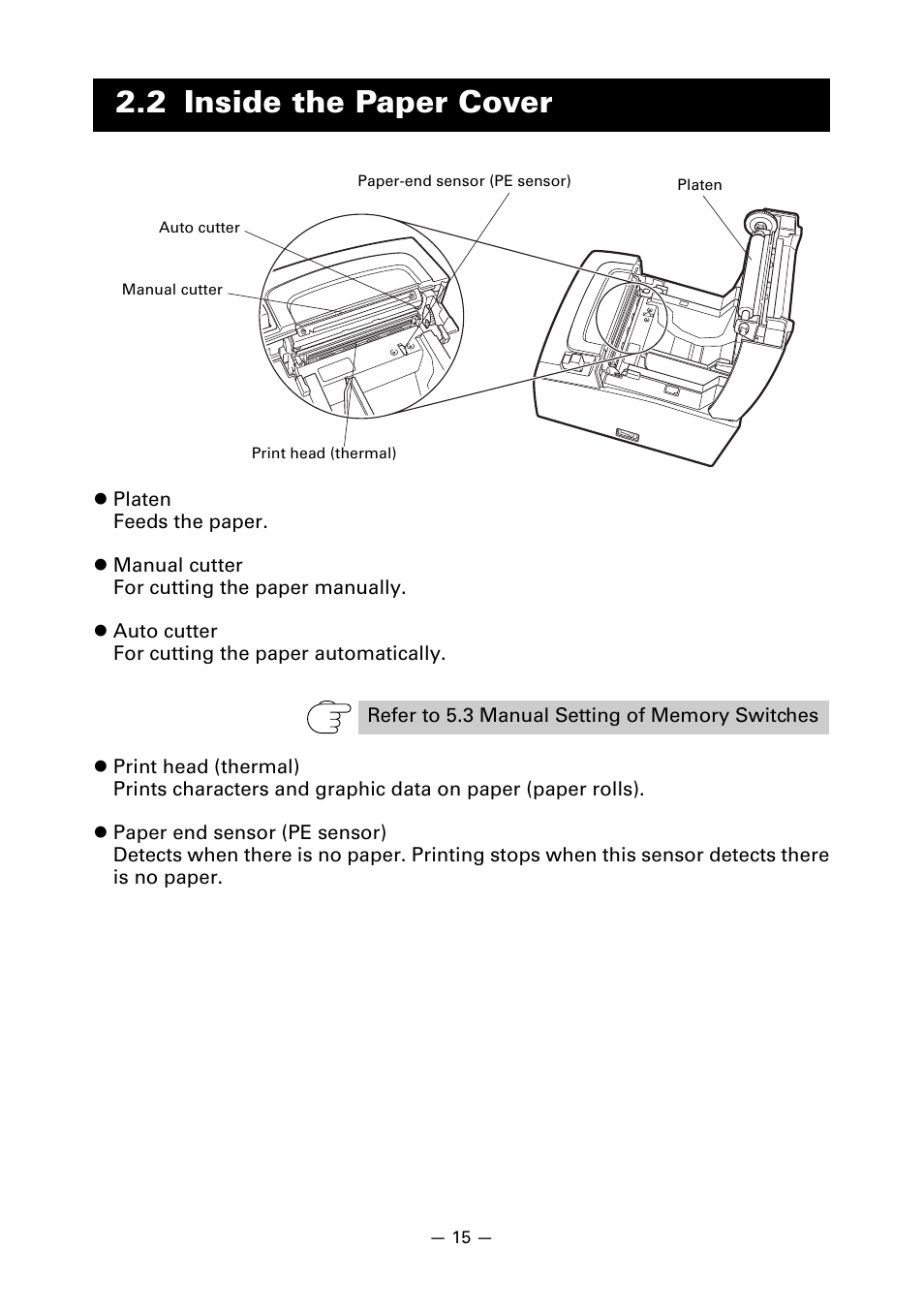 2 inside the paper cover | CITIZEN CT-S310II User Manual | Page 18 / 44