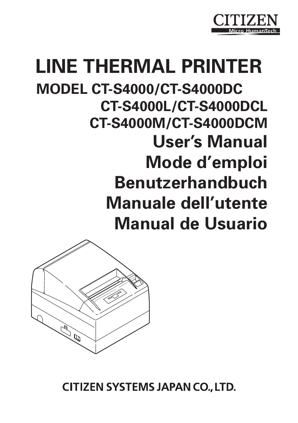 CITIZEN CT-S4000L User Manual | 160 pages