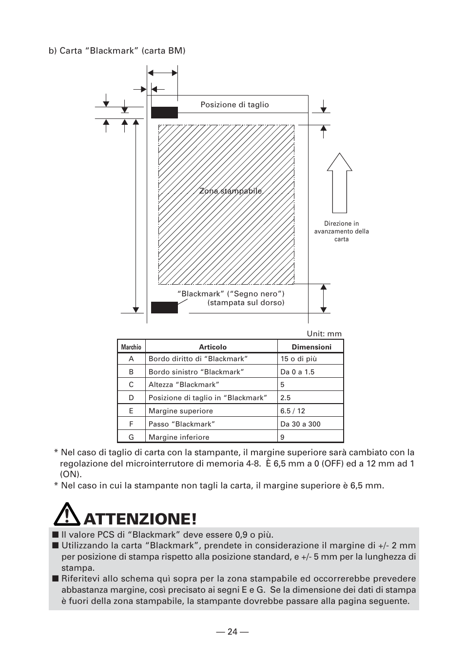 Attenzione | CITIZEN CT-S4000L User Manual | Page 120 / 160