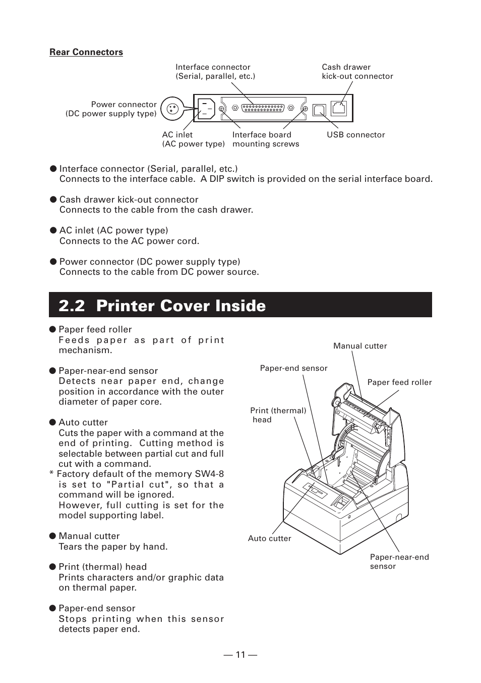 2 printer cover inside | CITIZEN CT-S4000L User Manual | Page 14 / 160