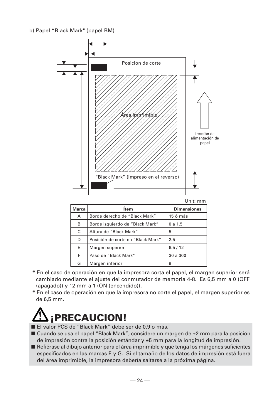 Precaucion | CITIZEN CT-S4000L User Manual | Page 151 / 160