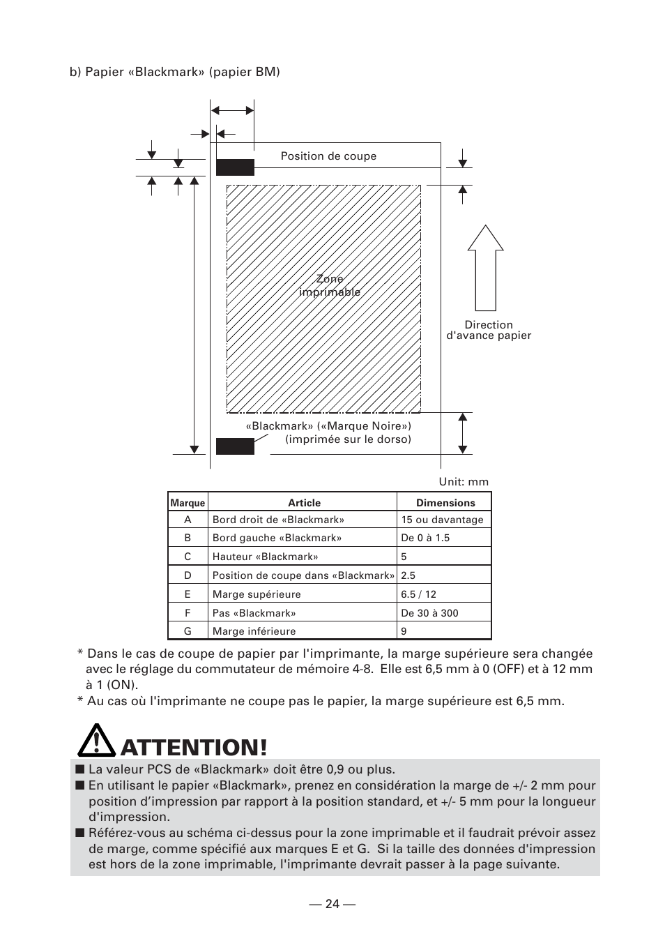 Attention | CITIZEN CT-S4000L User Manual | Page 58 / 160