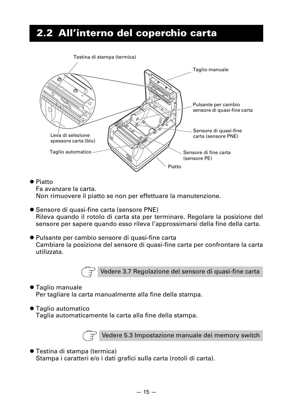2 all’interno del coperchio carta | CITIZEN CT-S651 User Manual | Page 152 / 228
