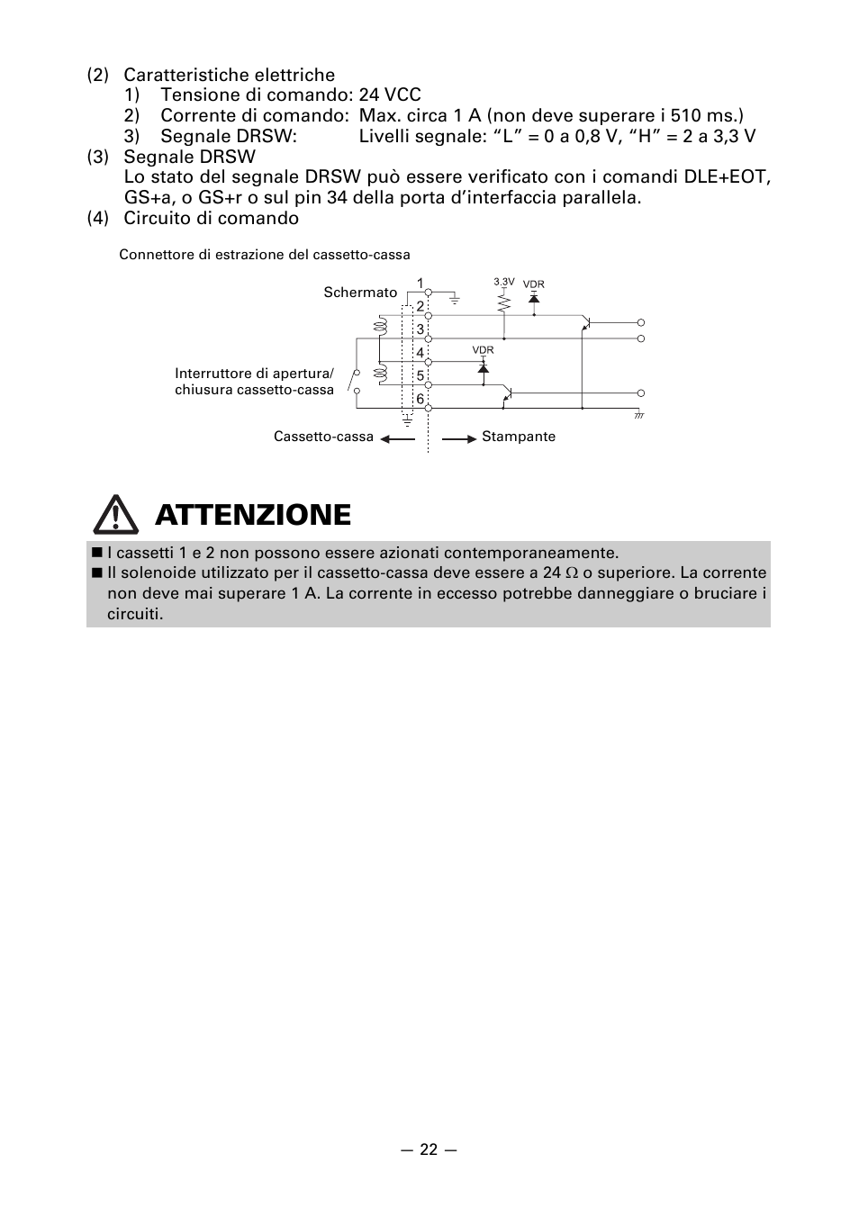 Attenzione | CITIZEN CT-S651 User Manual | Page 159 / 228
