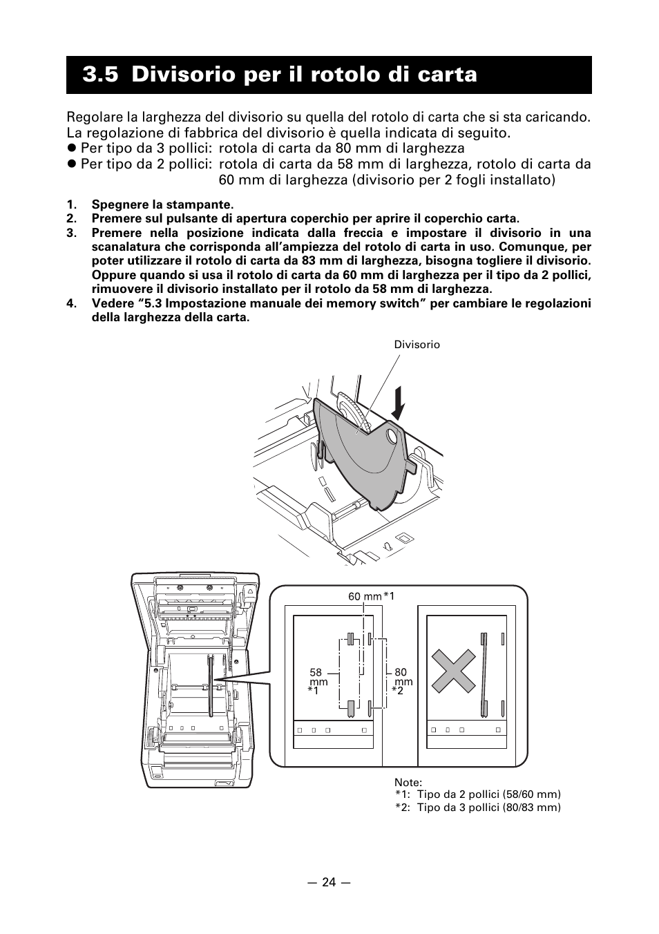 5 divisorio per il rotolo di carta | CITIZEN CT-S651 User Manual | Page 161 / 228