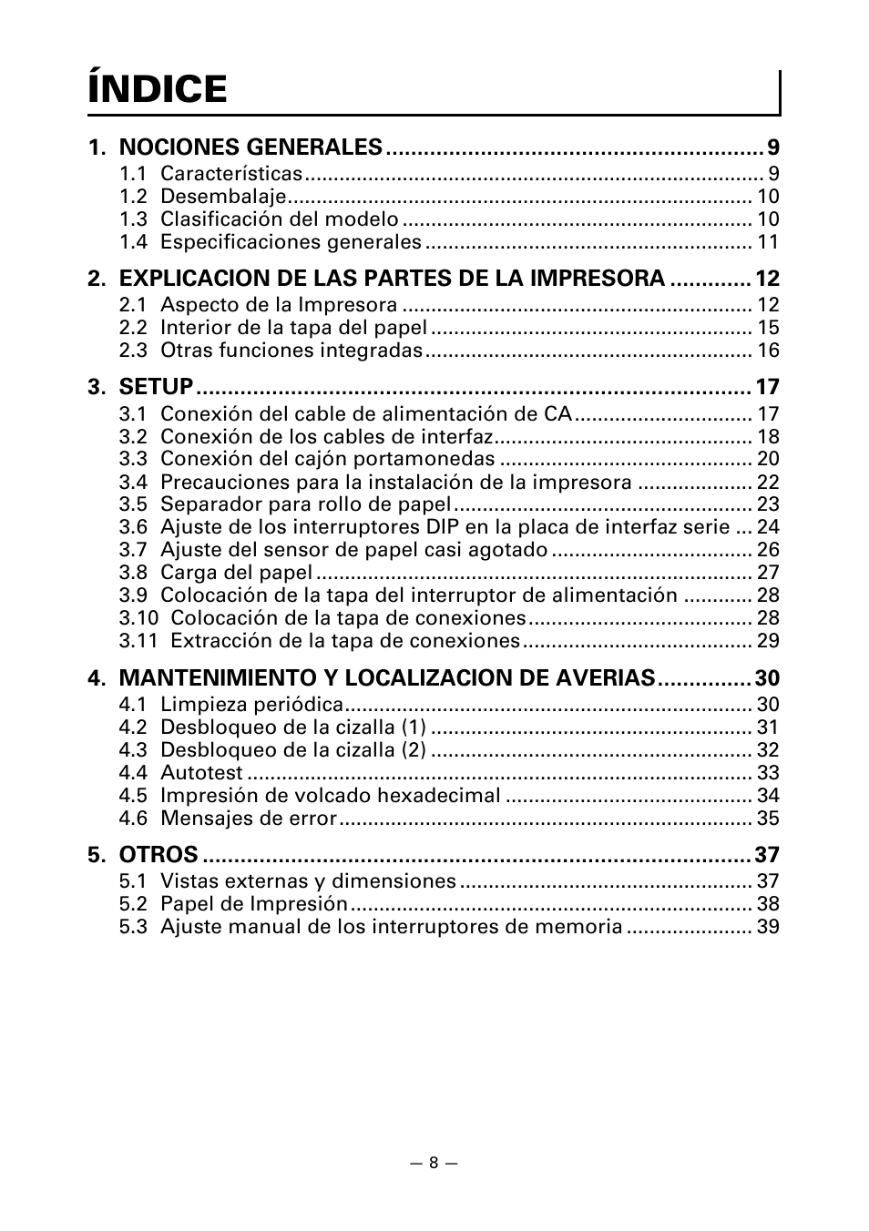 Índice | CITIZEN CT-S651 User Manual | Page 191 / 228