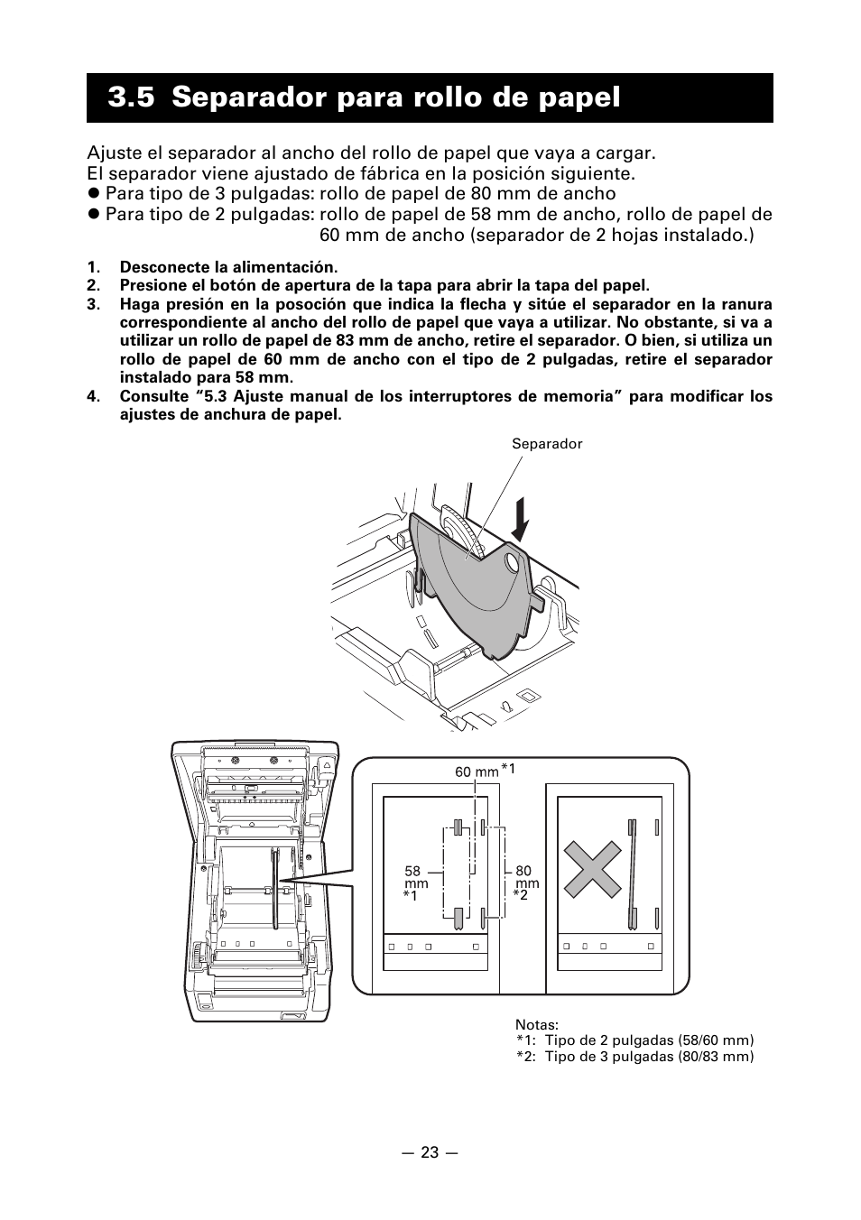 5 separador para rollo de papel | CITIZEN CT-S651 User Manual | Page 206 / 228