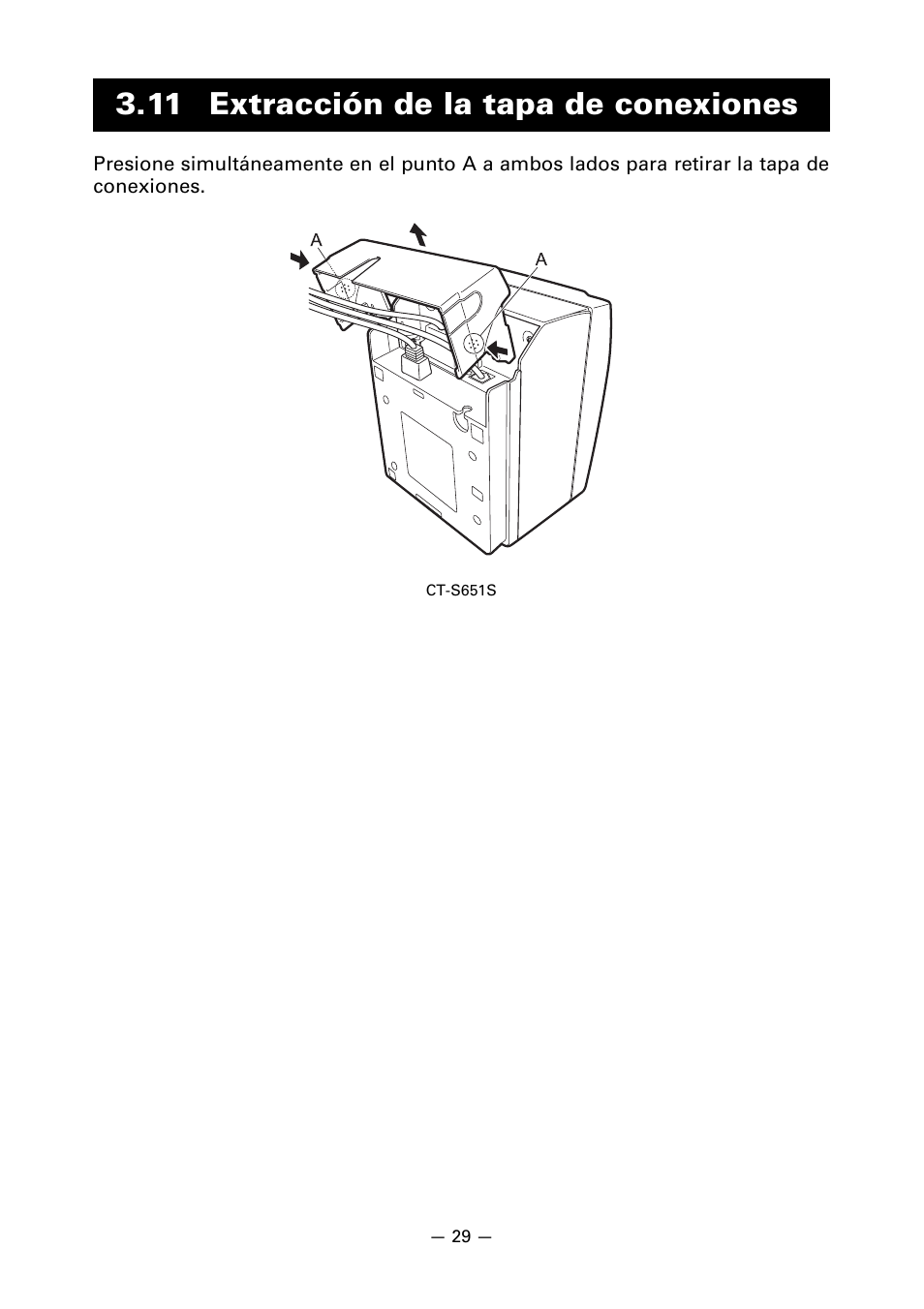 11 extracción de la tapa de conexiones | CITIZEN CT-S651 User Manual | Page 212 / 228