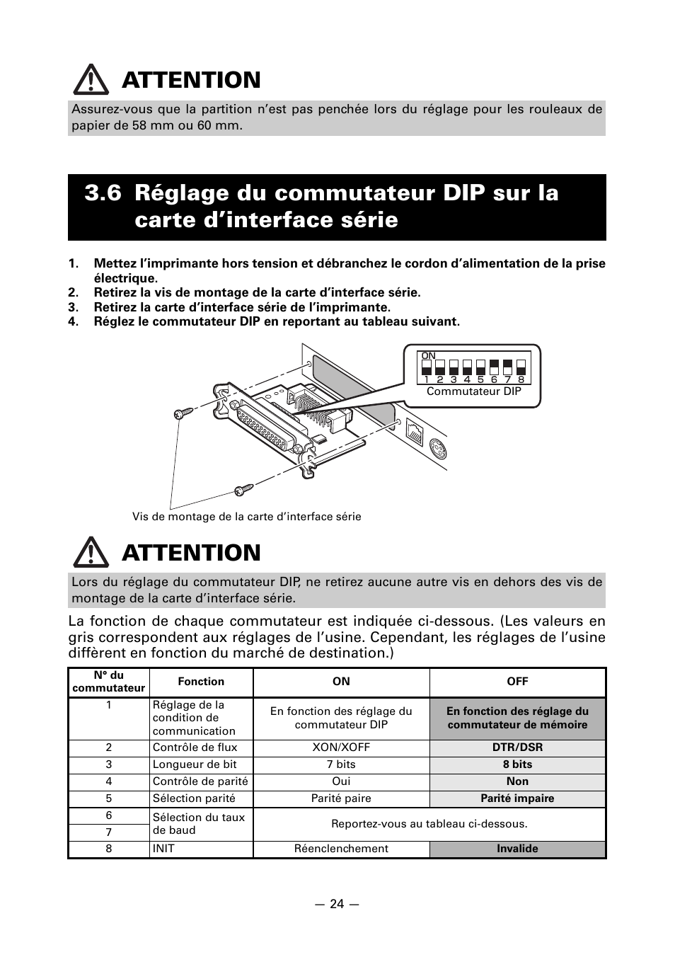 Attention | CITIZEN CT-S651 User Manual | Page 71 / 228