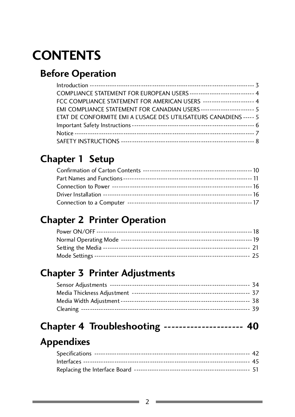 CITIZEN CLP-521 User Manual | Page 2 / 54