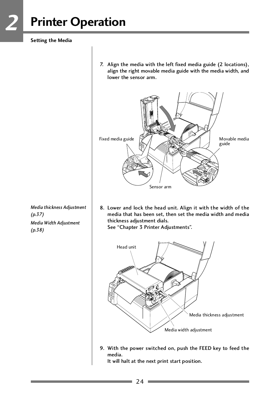 Printer operation | CITIZEN CLP-521 User Manual | Page 24 / 54