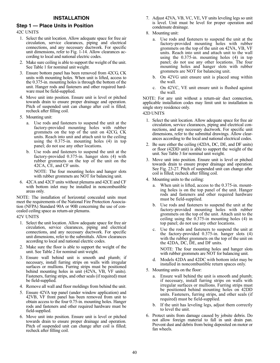 Carrier 42V User Manual | Page 40 / 72