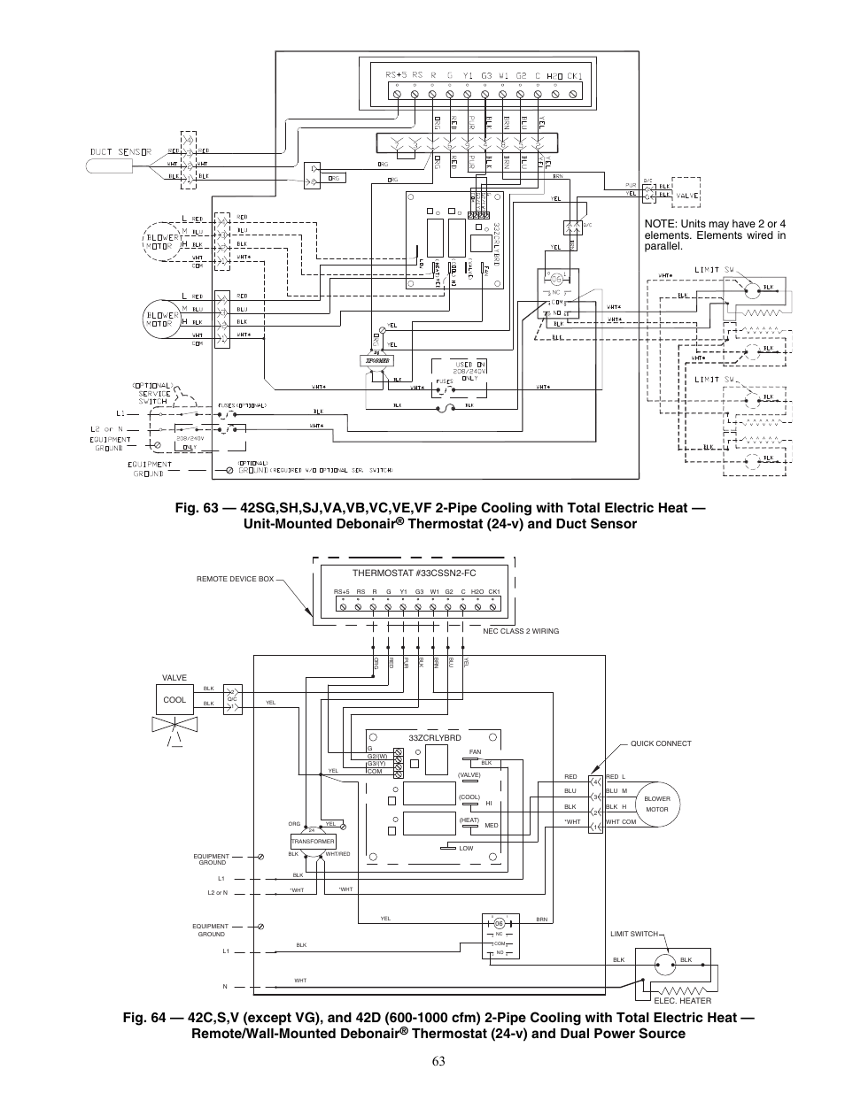 Thermostat (24-v) and dual power source | Carrier 42V User Manual | Page 63 / 72