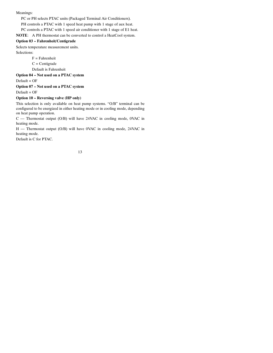 Carrier PTACSTAT-NP-HP User Manual | Page 13 / 32