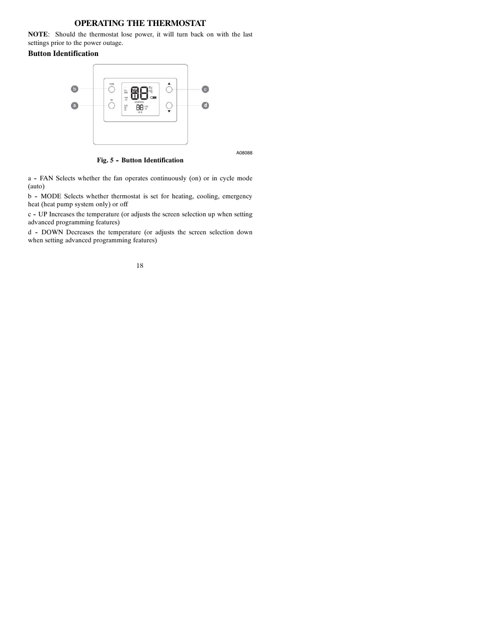 Operating the thermostat | Carrier PTACSTAT-NP-HP User Manual | Page 18 / 32