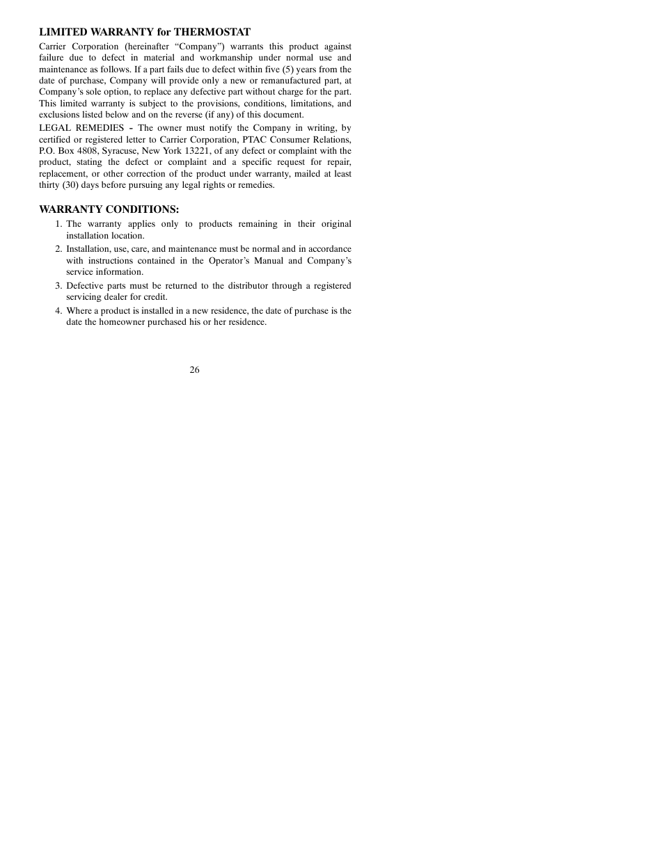Carrier PTACSTAT-NP-HP User Manual | Page 26 / 32