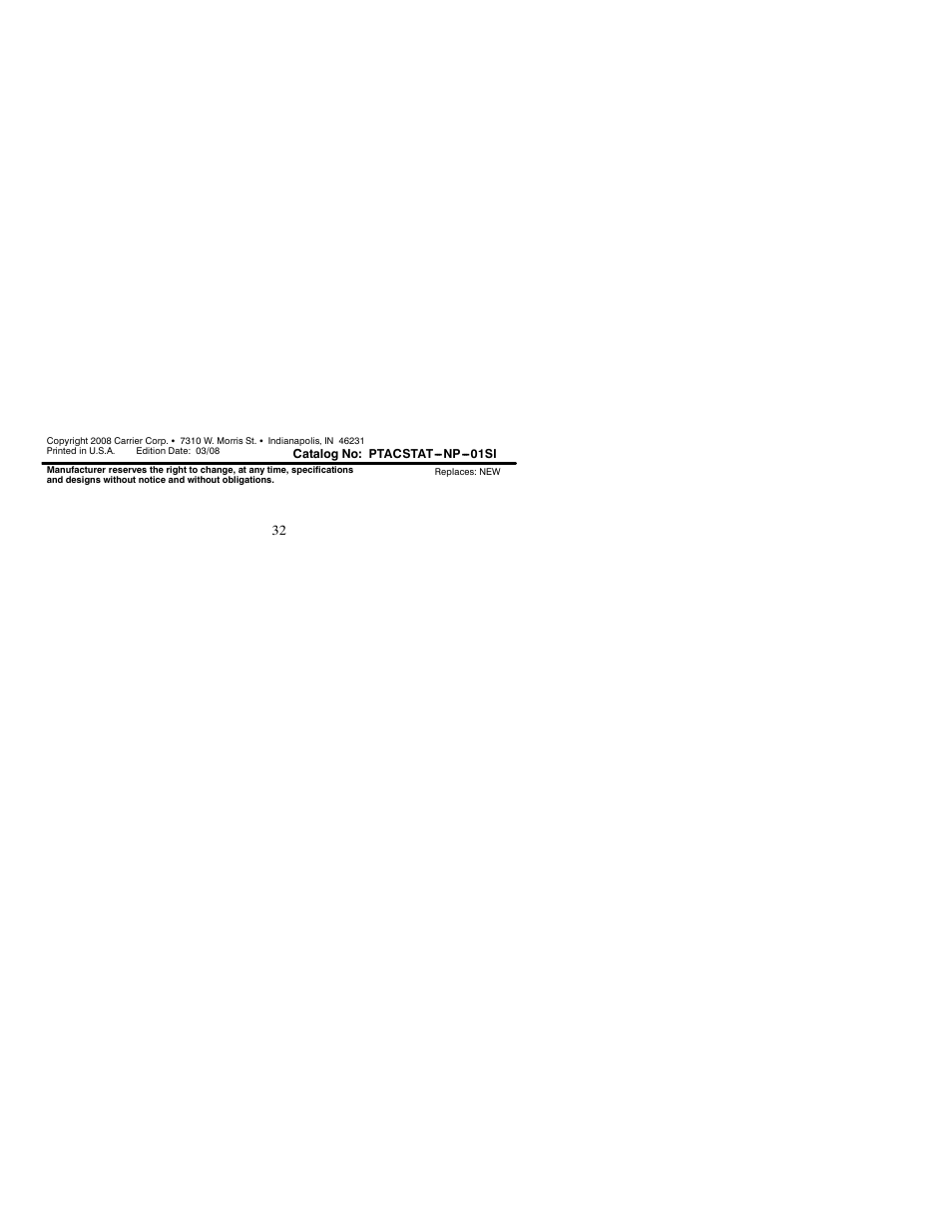 Carrier PTACSTAT-NP-HP User Manual | Page 32 / 32