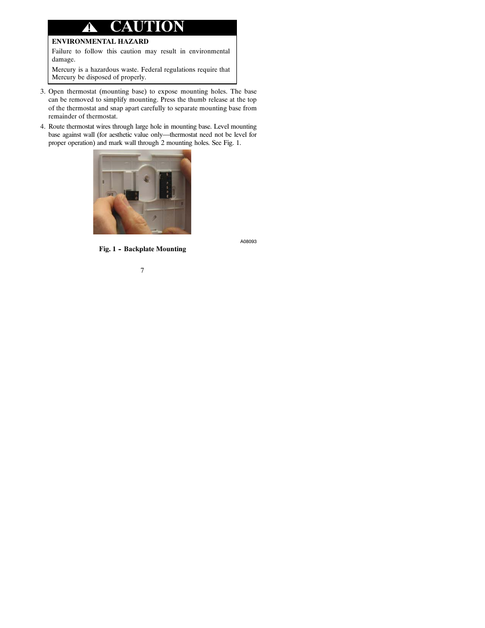 Caution | Carrier PTACSTAT-NP-HP User Manual | Page 7 / 32