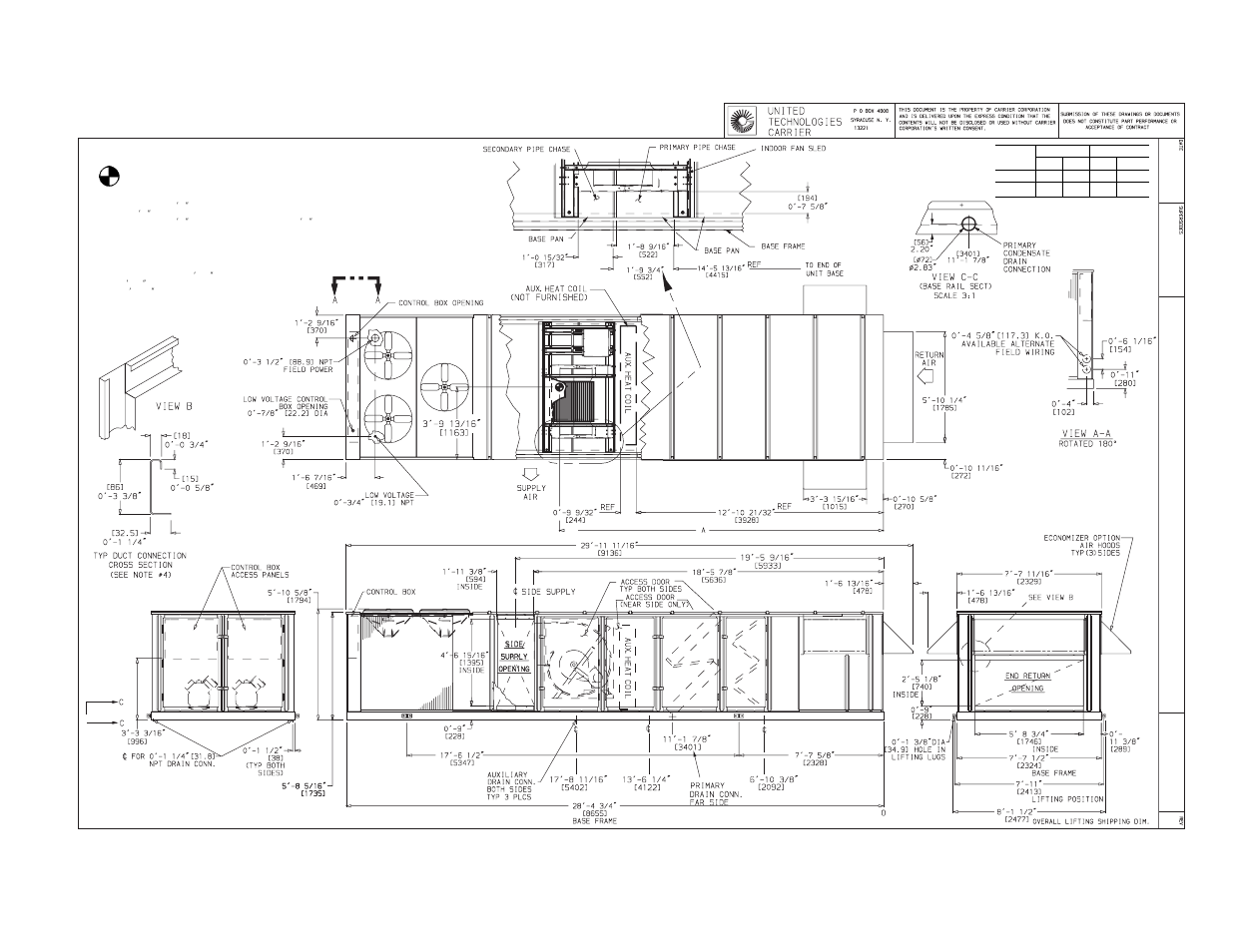 Certified dimension print | Carrier 50JB044 User Manual | Page 6 / 11