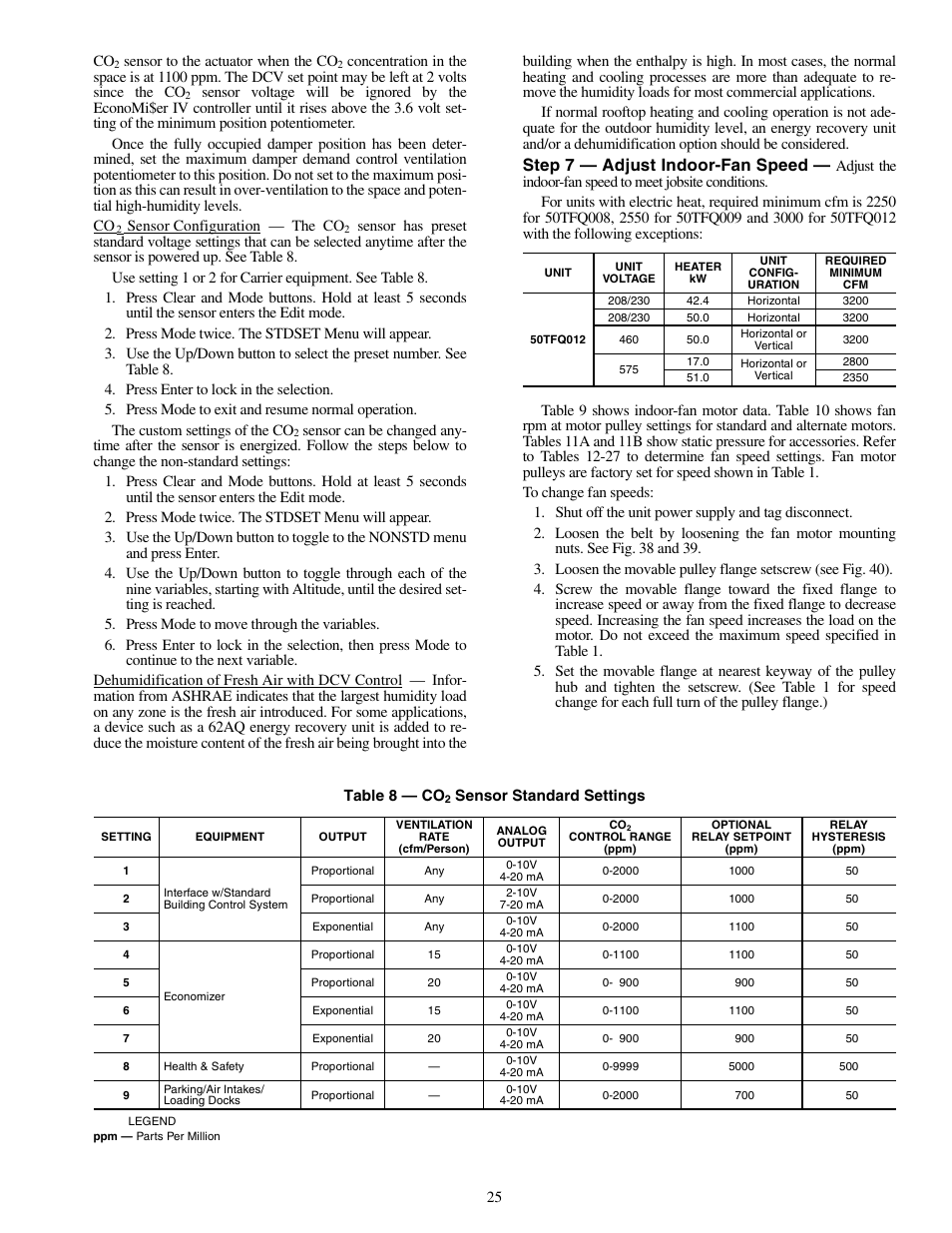 Step 7 — adjust indoor-fan speed | Carrier 50TFQ008-012 User Manual | Page 25 / 56