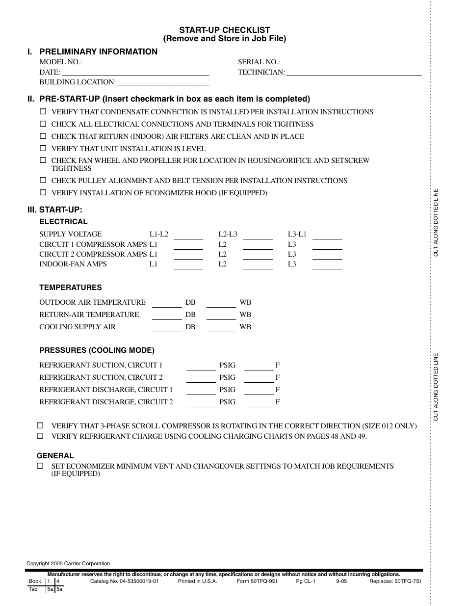 Iii. start-up | Carrier 50TFQ008-012 User Manual | Page 56 / 56