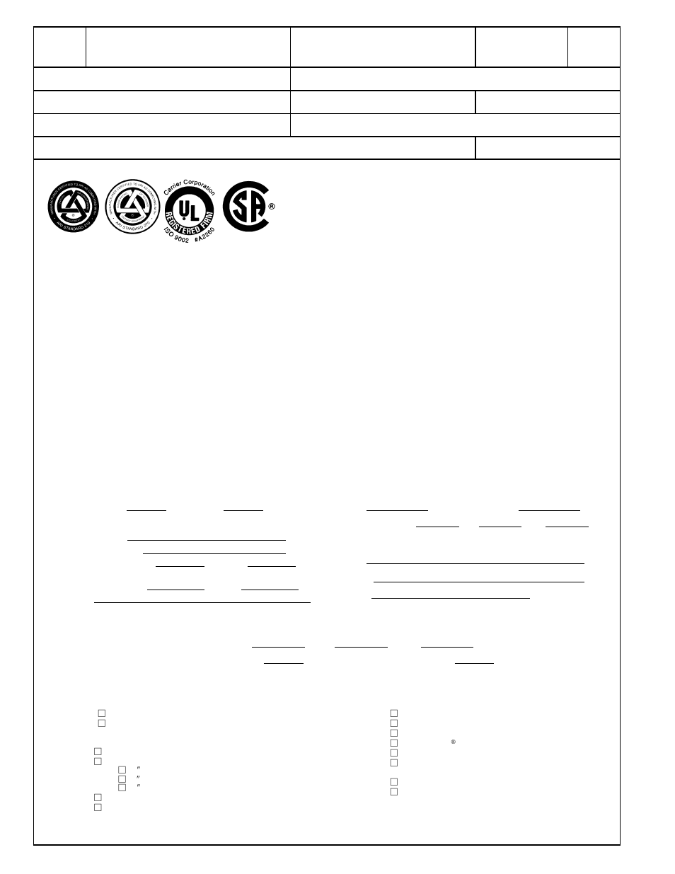 Carrier 48SS036 User Manual | Page 2 / 8