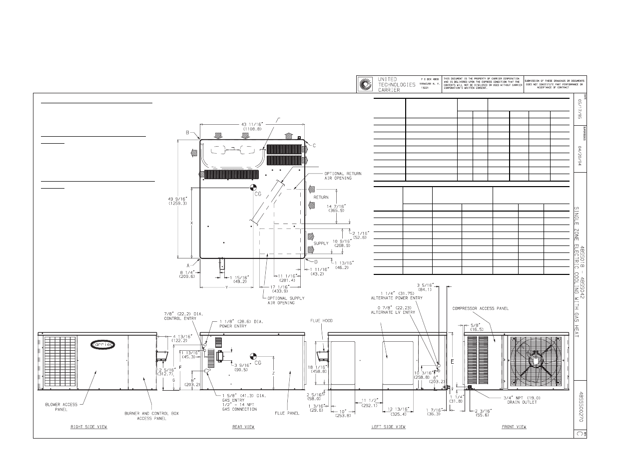 Certified dimension print | Carrier 48SS036 User Manual | Page 3 / 8