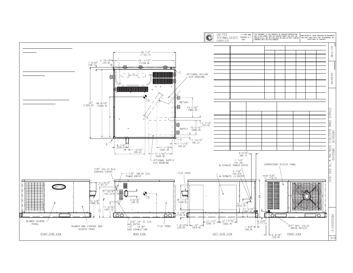 Certified dimension print | Carrier 48SS036 User Manual | Page 4 / 8