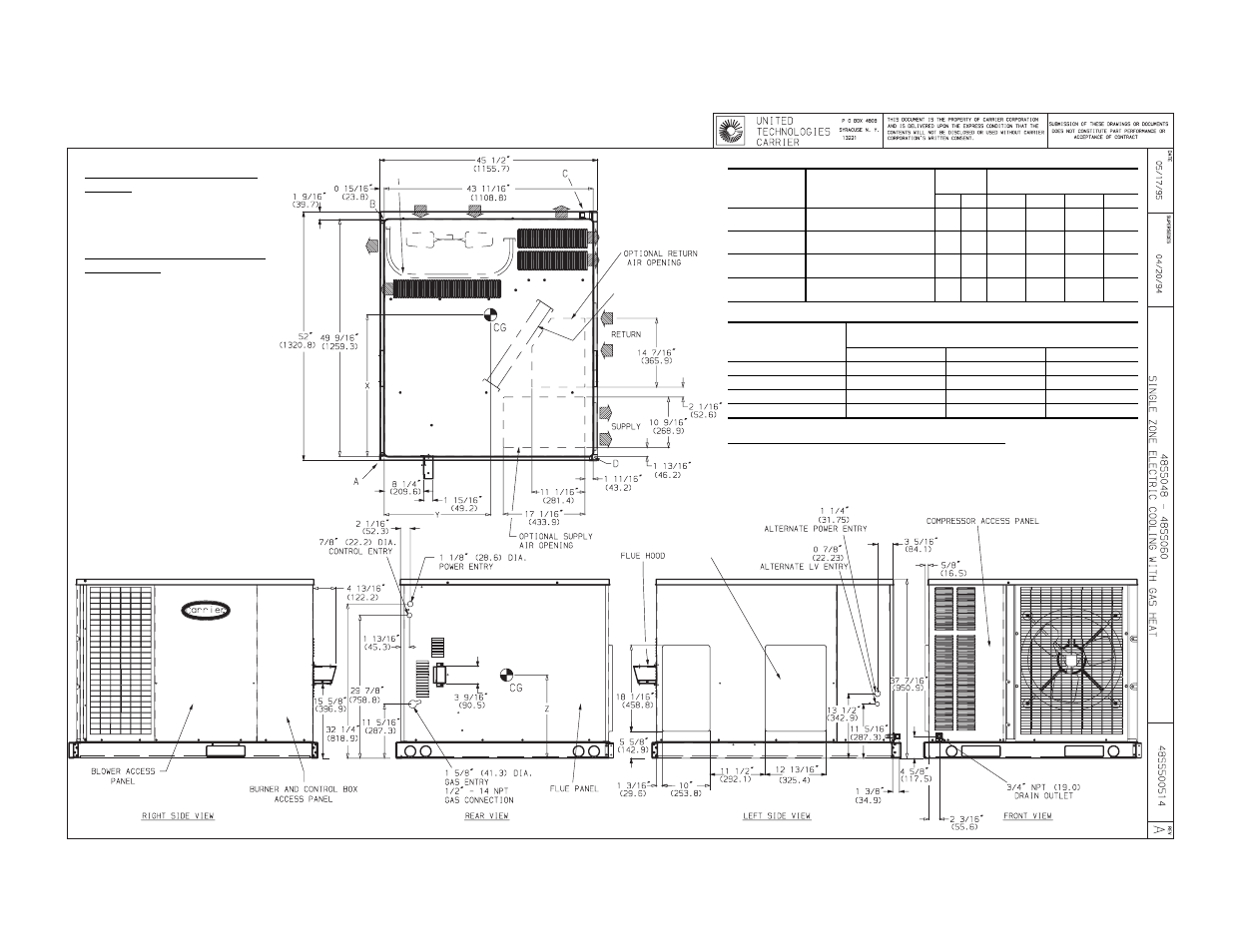 Certified dimension print | Carrier 48SS036 User Manual | Page 6 / 8