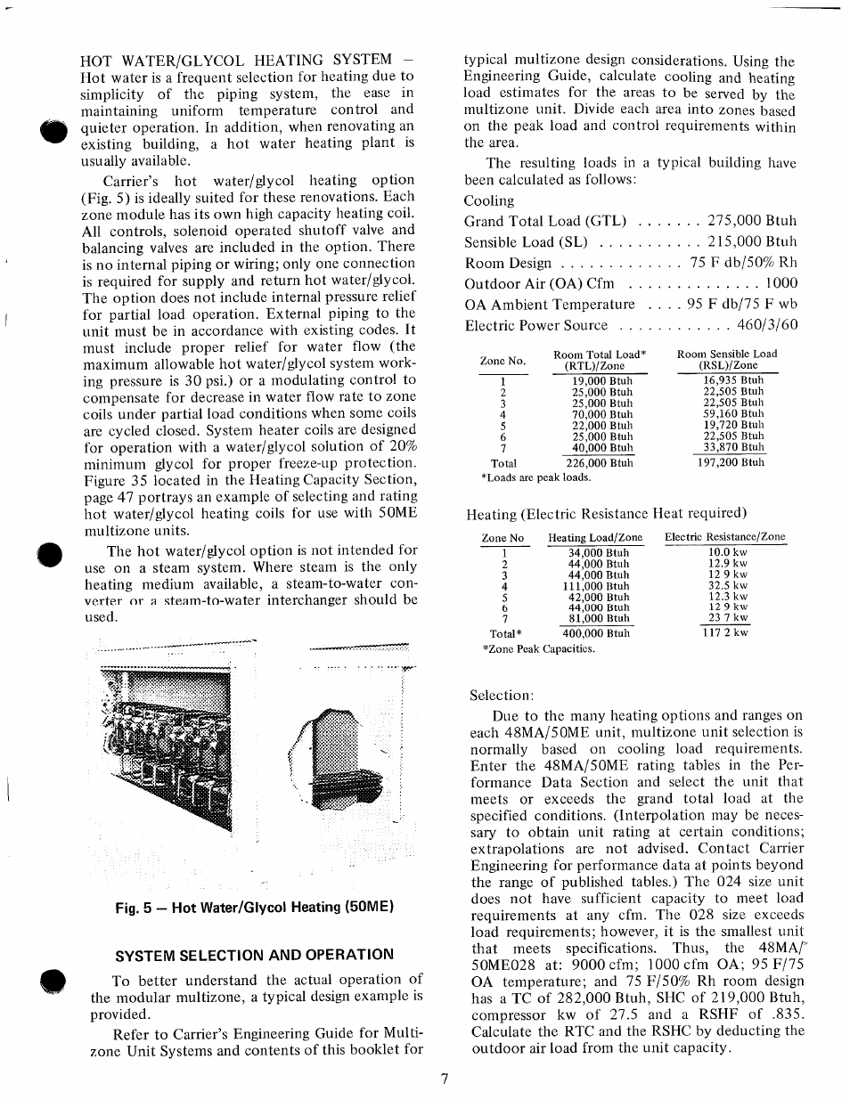 Fig. 5 — hot water/glycol heating (50me), System selection and operation, System selection and operation 7 | Application | Carrier 48MA User Manual | Page 7 / 54