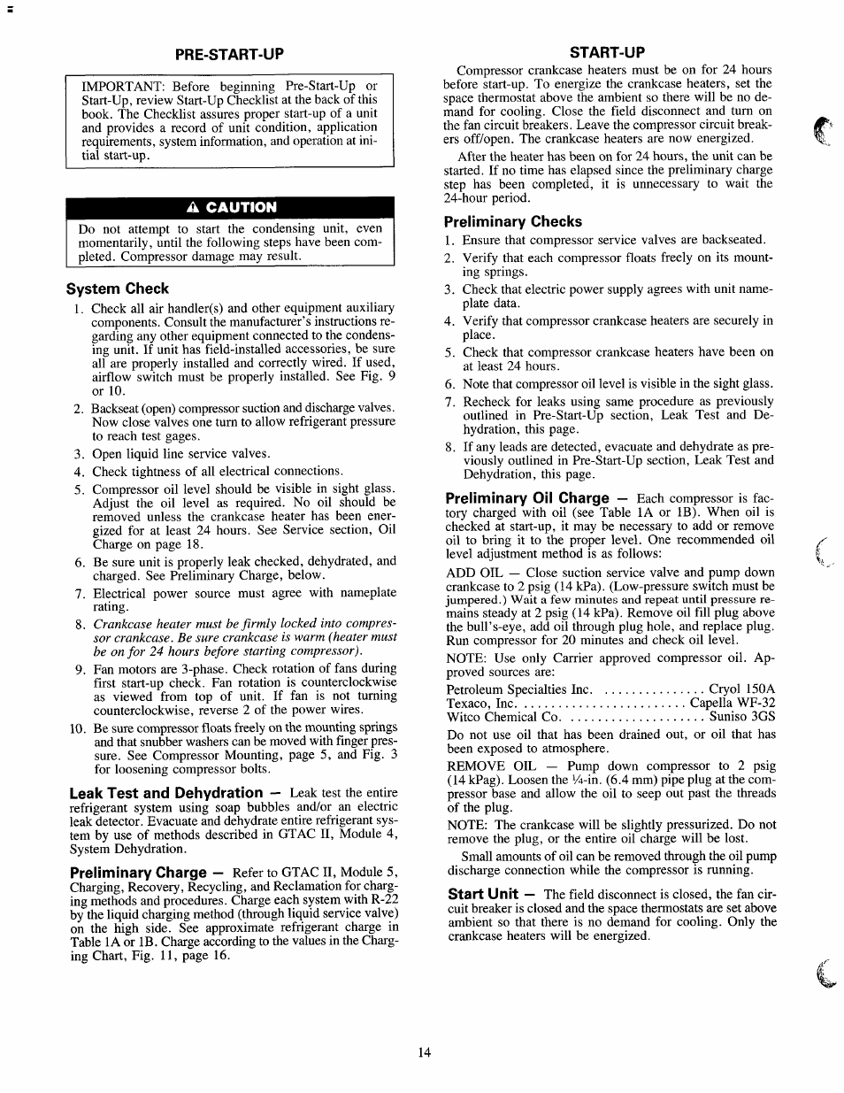 A caution | Carrier 38AH024-034 User Manual | Page 14 / 26