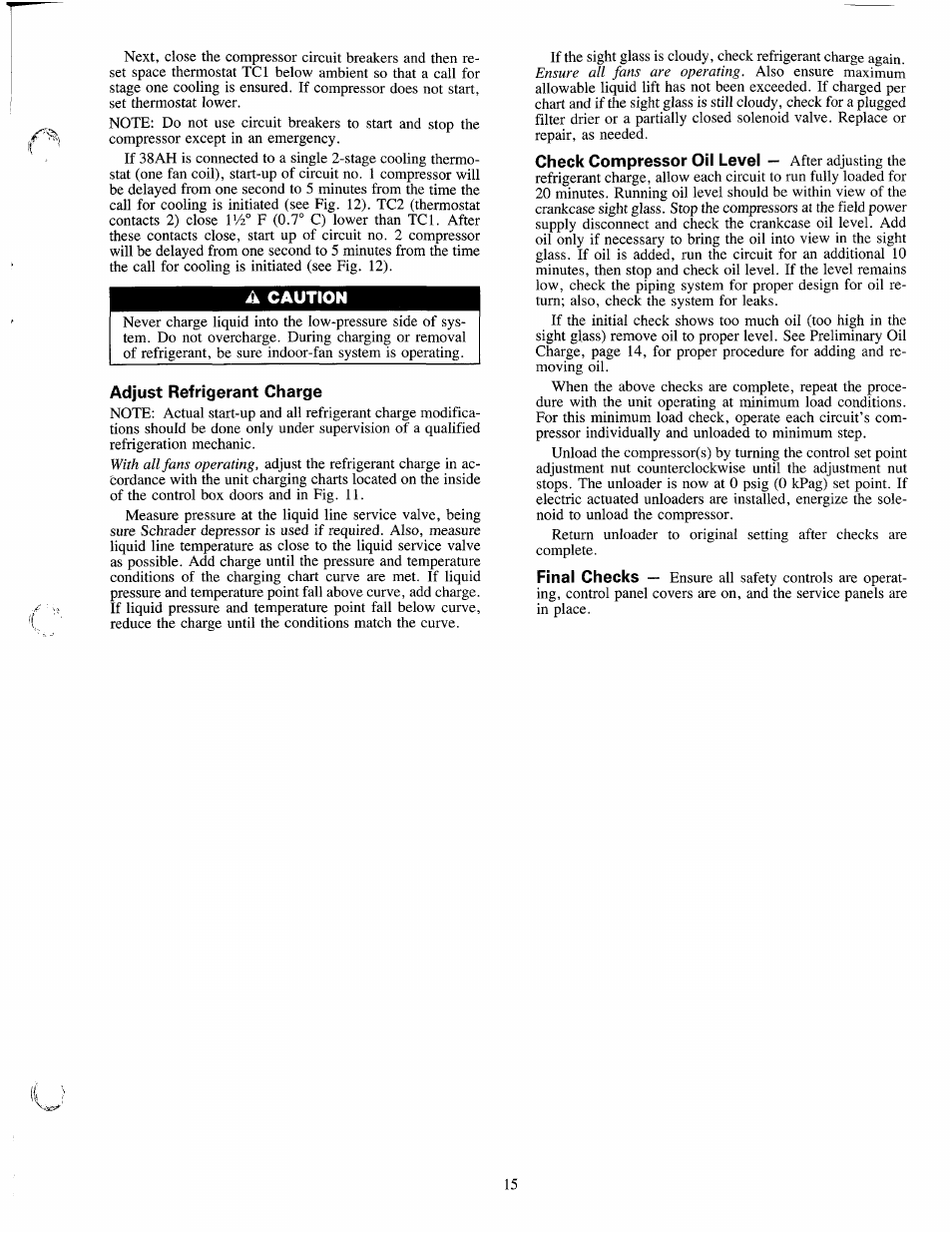 A caution | Carrier 38AH024-034 User Manual | Page 15 / 26