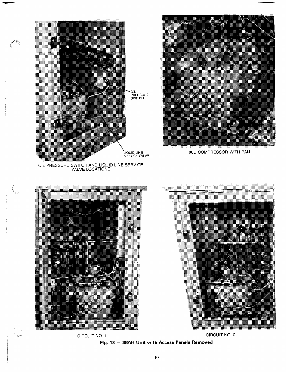 Fig. 13 — 38ah unit with access panels removed | Carrier 38AH024-034 User Manual | Page 19 / 26
