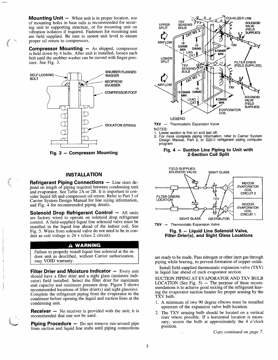 A warning | Carrier 38AH024-034 User Manual | Page 5 / 26