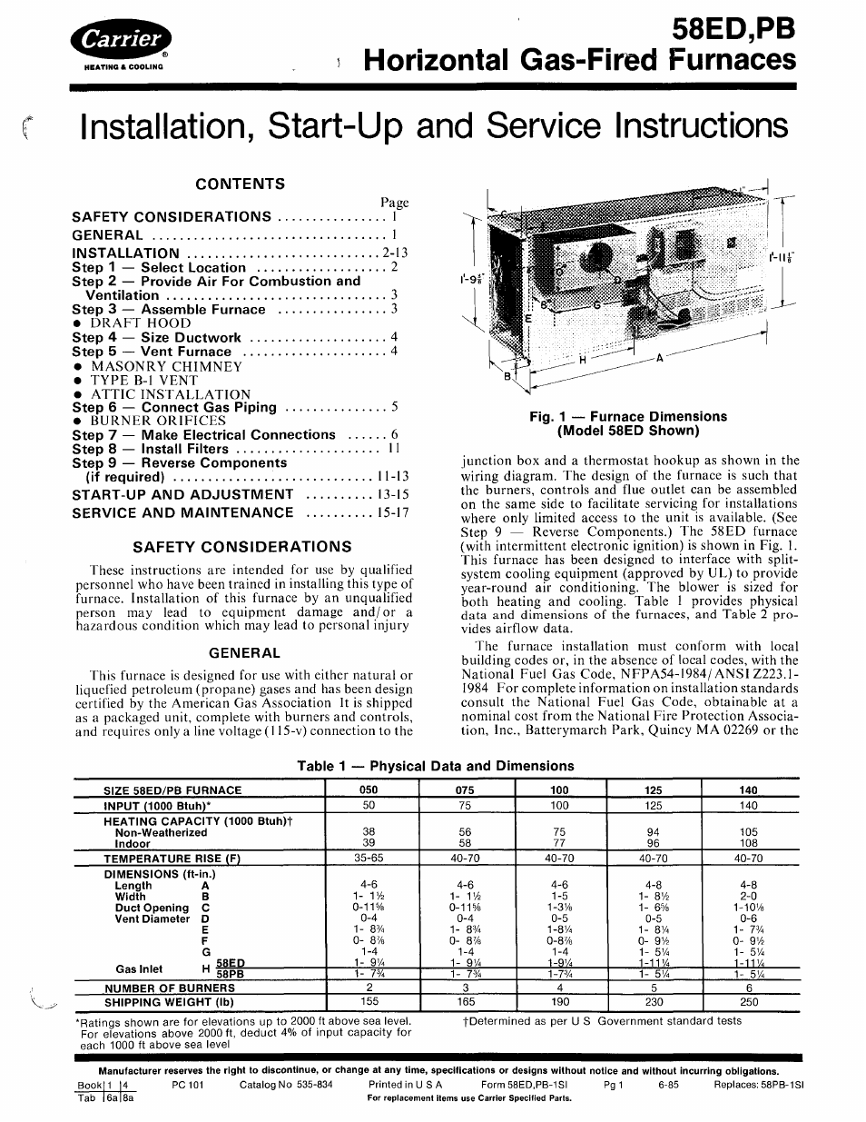 Carrier 580PB User Manual | 18 pages