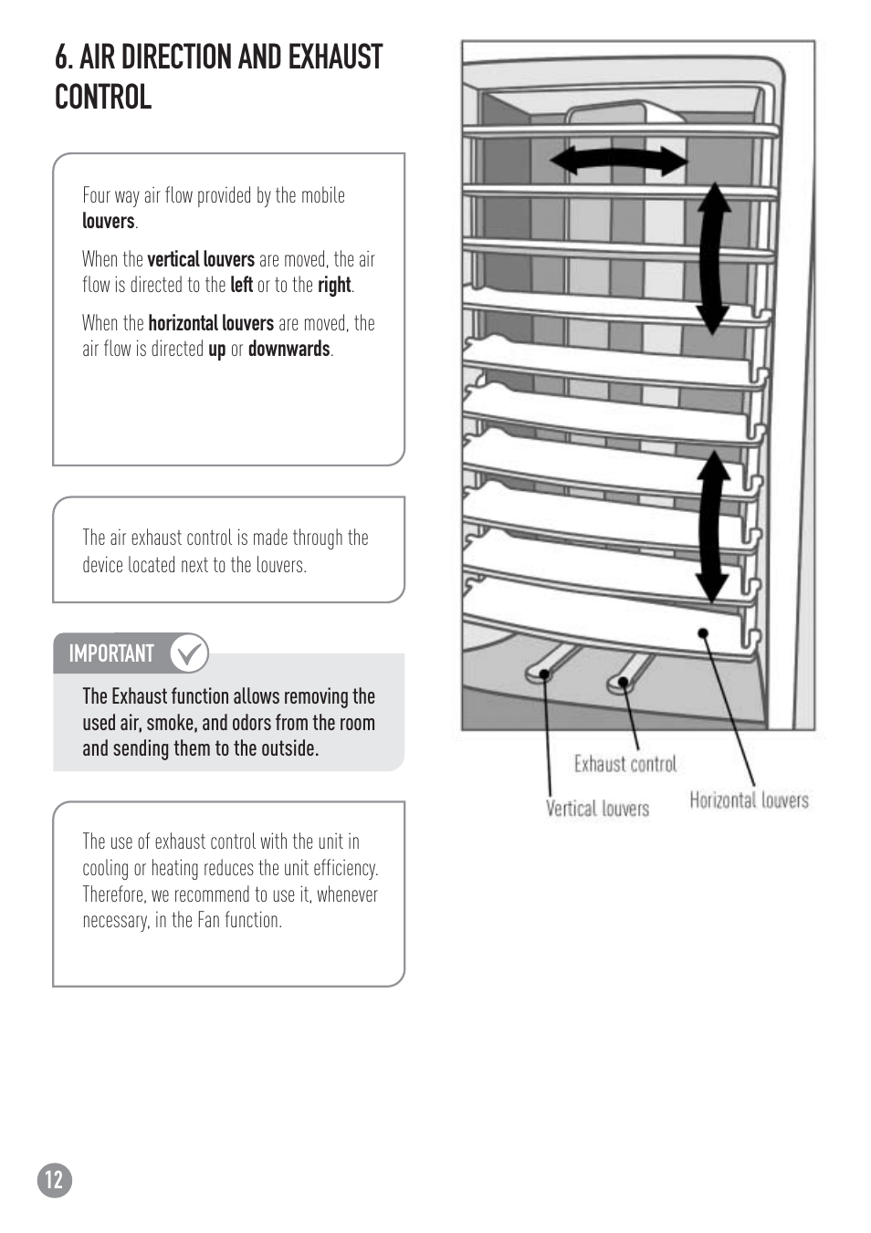 Air direction and exhaust control | Carrier ZC User Manual | Page 12 / 28