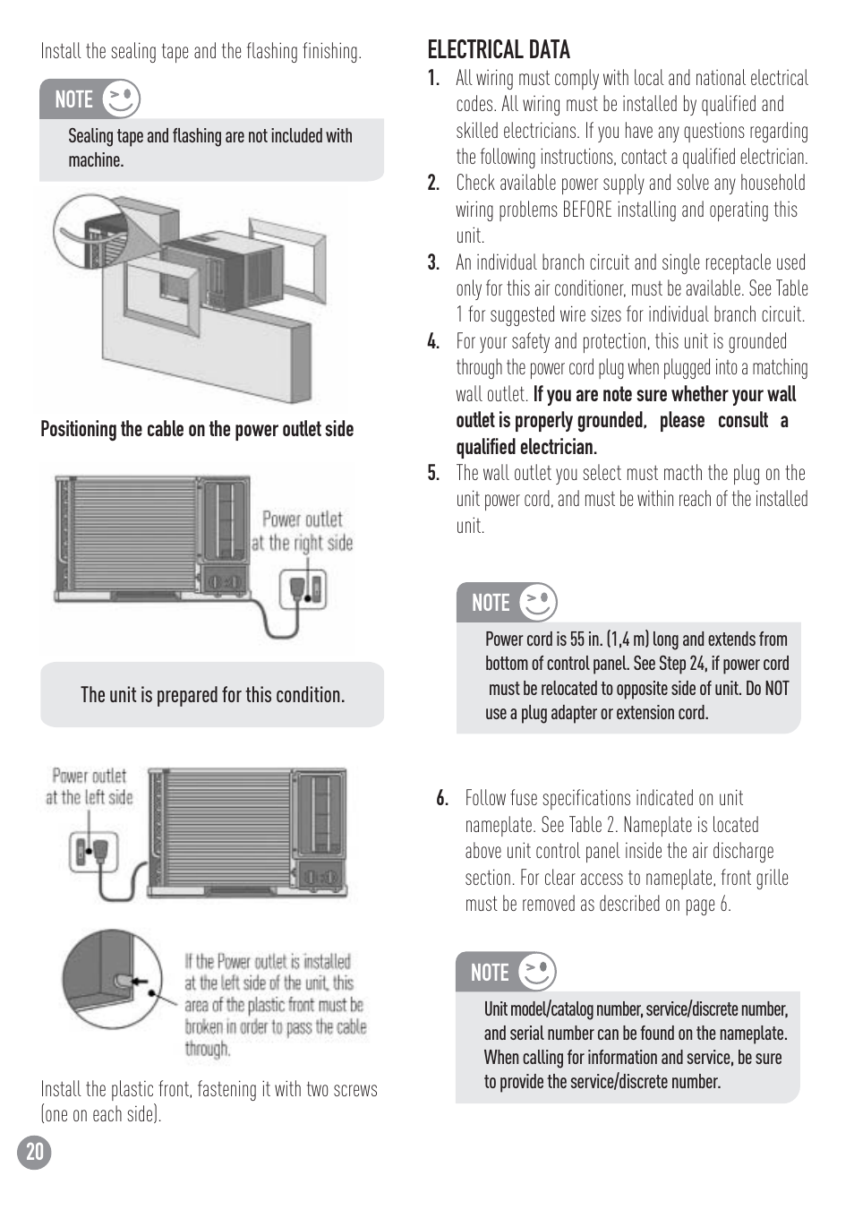 Electrical data | Carrier ZC User Manual | Page 20 / 28
