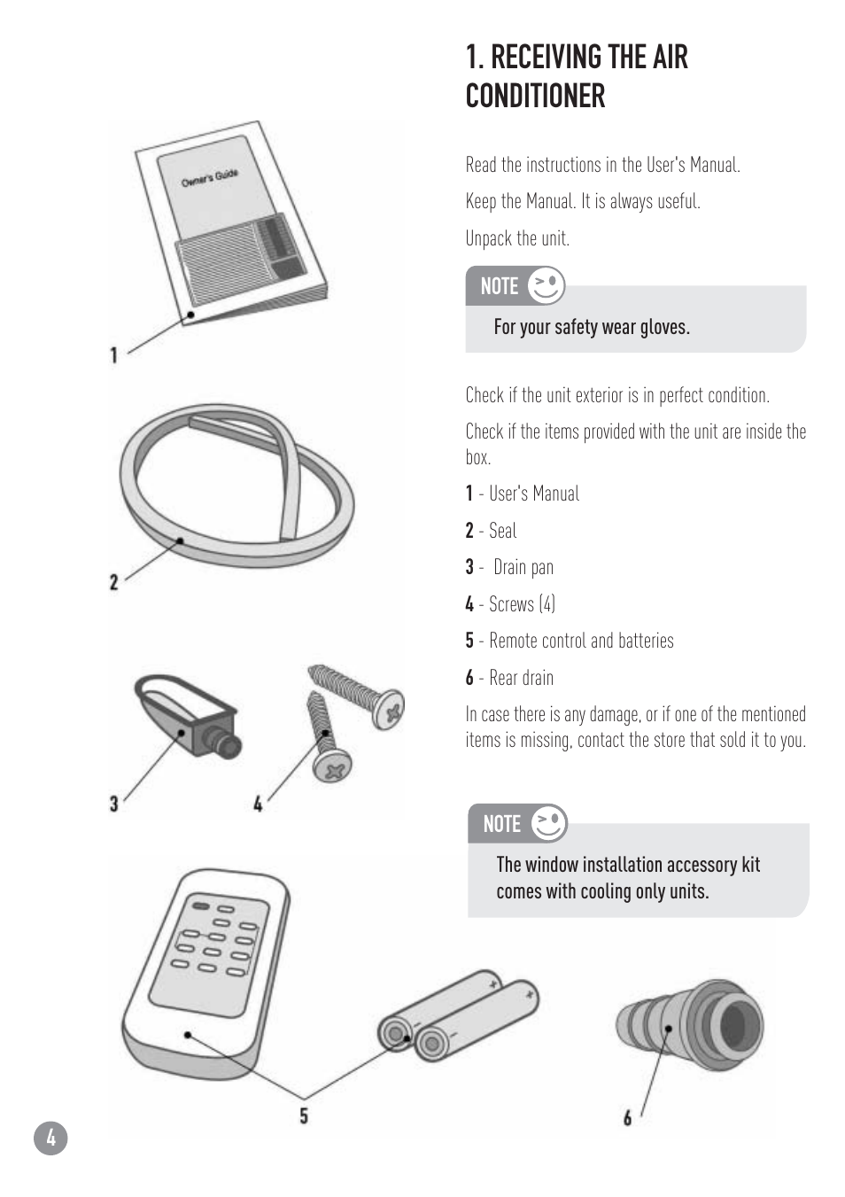 Receiving the air conditioner | Carrier ZC User Manual | Page 4 / 28