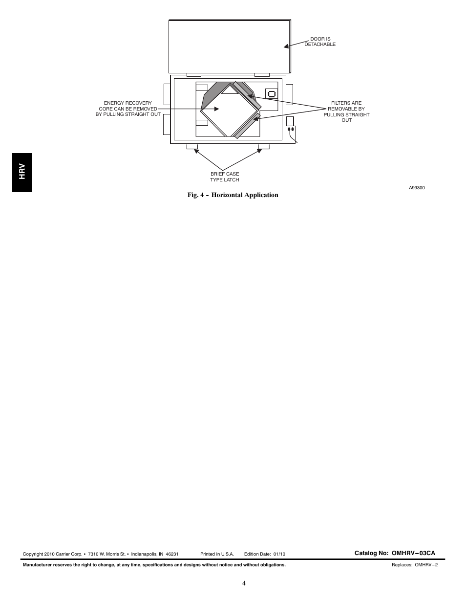 Hr v | Carrier HRVCCLVU User Manual | Page 4 / 4