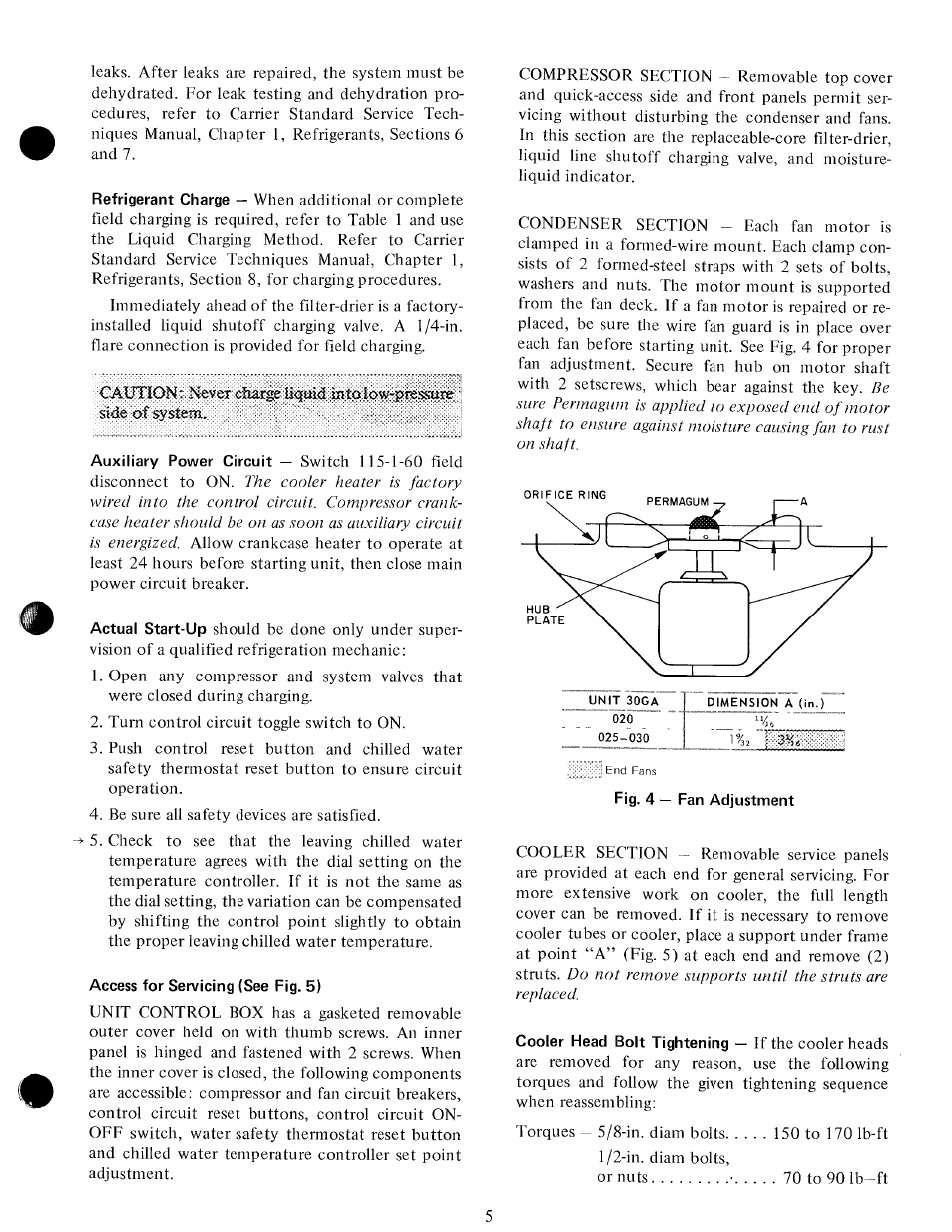 Access for servicing (see fig. 5) | Carrier 30GA User Manual | Page 5 / 12
