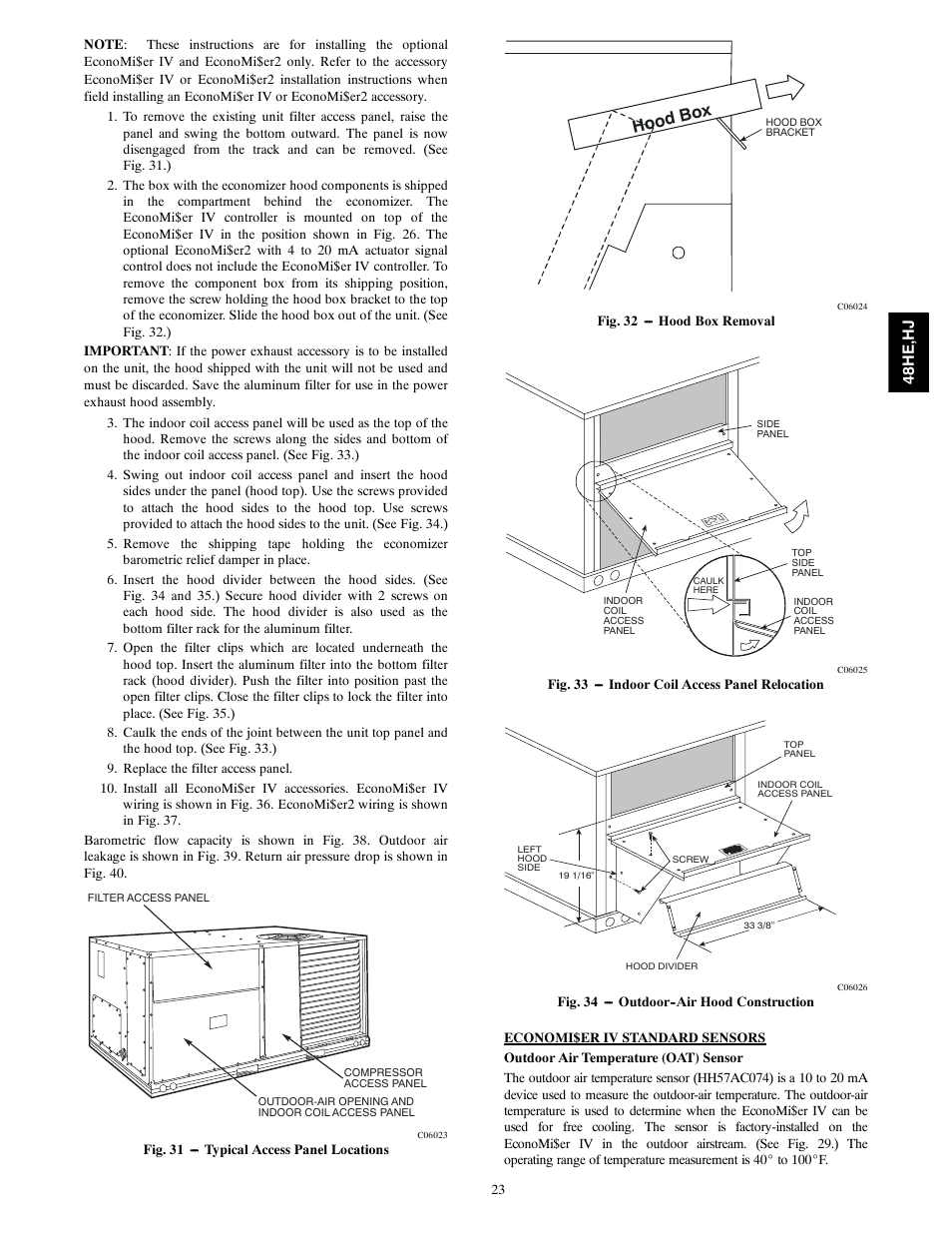 Hood box | Carrier 48HJ004---007 User Manual | Page 23 / 64