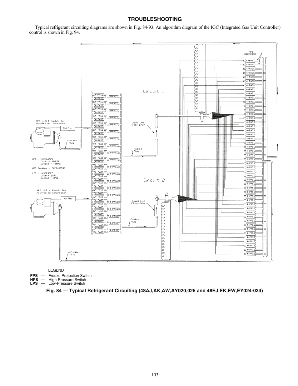 Troubleshooting | Carrier 48AJ User Manual | Page 103 / 118