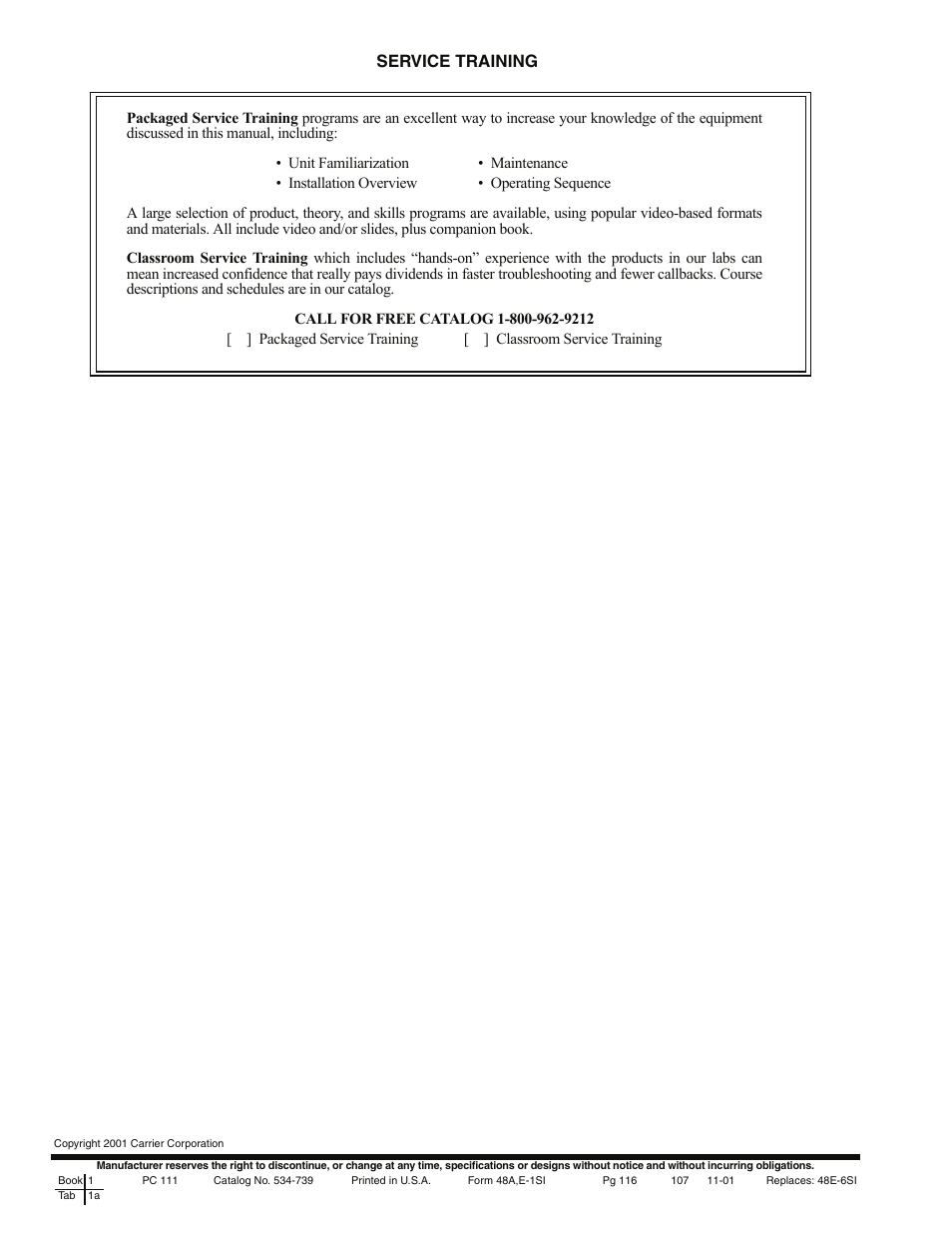 Service training | Carrier 48AJ User Manual | Page 116 / 118