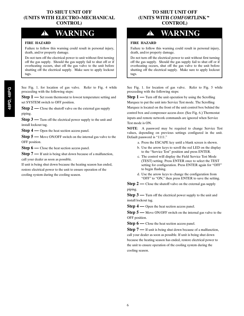 Warning | Carrier 06 User Manual | Page 6 / 12