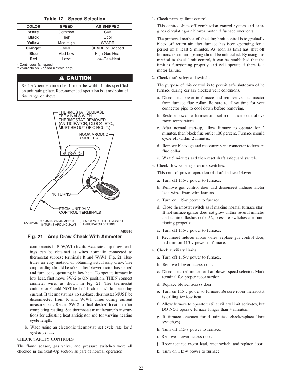 Carrier DOWNFLOW HORIZONTAL 2-SPEED User Manual | Page 22 / 24