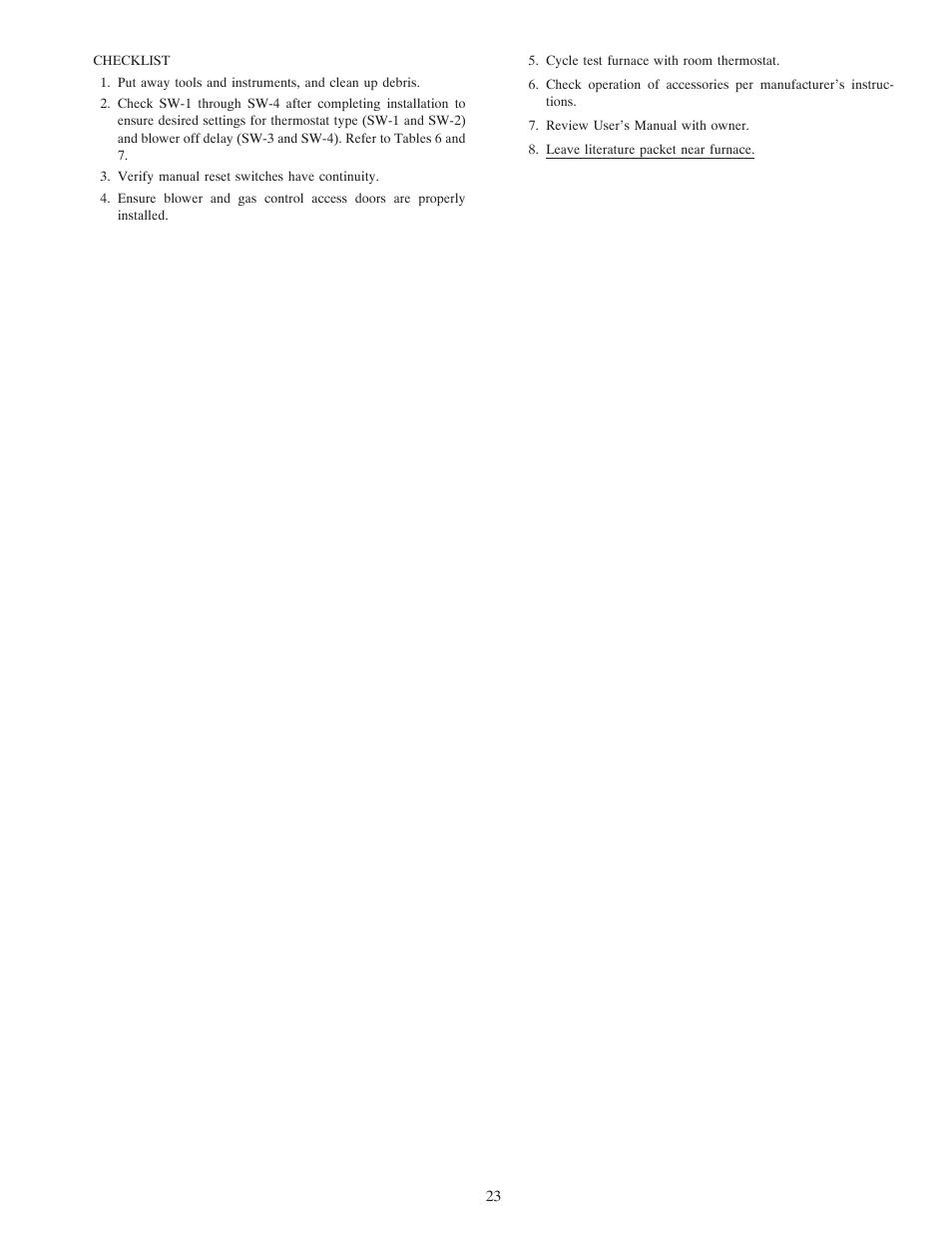 Carrier DOWNFLOW HORIZONTAL 2-SPEED User Manual | Page 23 / 24