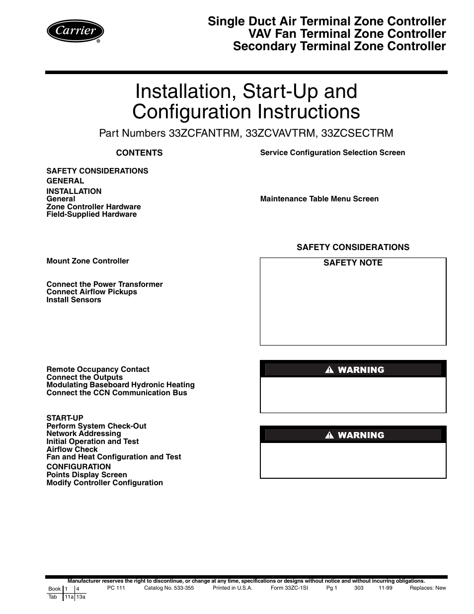 Carrier 33ZCFANTRM User Manual | 52 pages