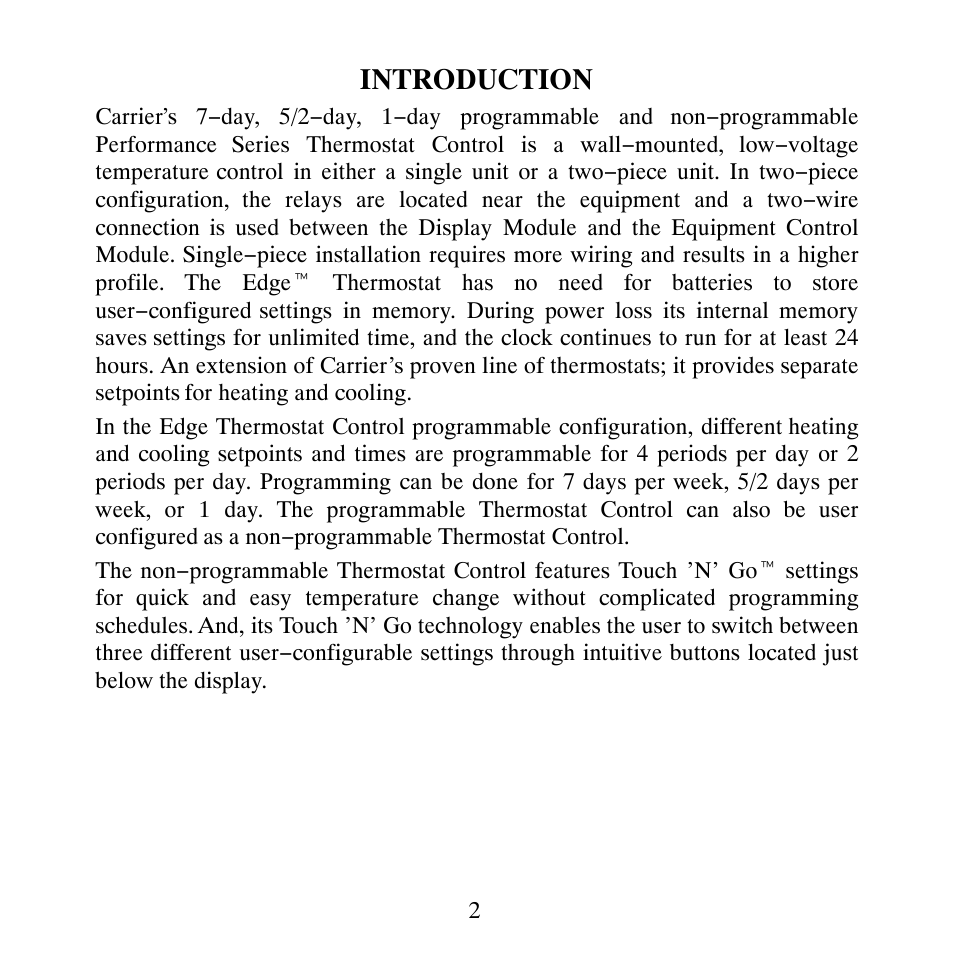 Introduction | Carrier TP-NHP User Manual | Page 4 / 64