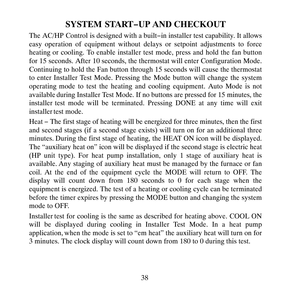 System start−up and checkout | Carrier TP-NHP User Manual | Page 40 / 64